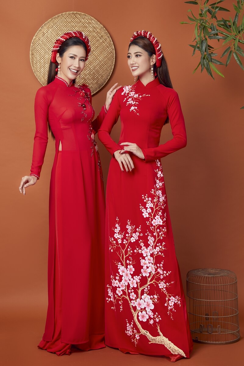 Bí kíp rạng rỡ hơn với áo dài Tết 4