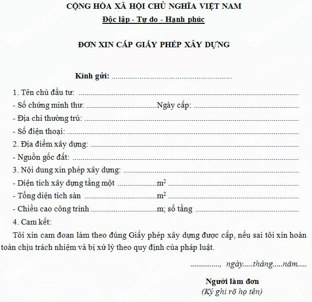 Chủ đầu tư nộp hồ sơ đề nghị cấp phép xây dựng cho cơ quan có thẩm quyền