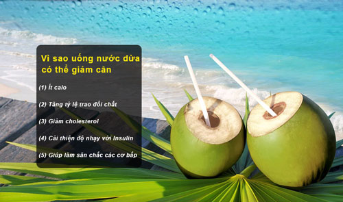 Uống nước dừa giúp hỗ trợ cho việc giảm cân được hiệu quả hơn