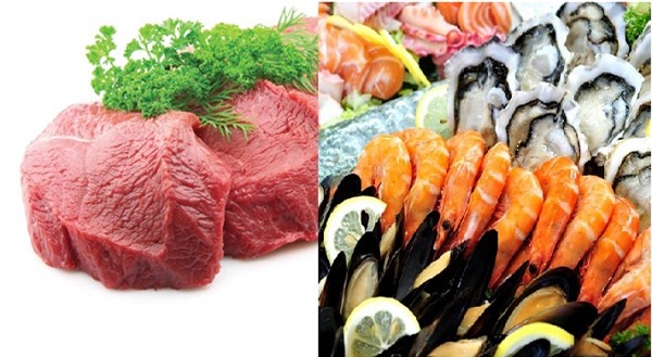Thịt bò không nên kết hợp với hải sản khi nấu cháo cho bé