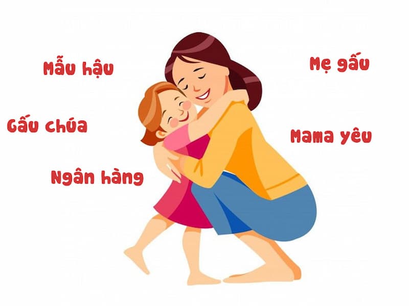 Kết hợp mẹ với các từ thể hiện tình yêu